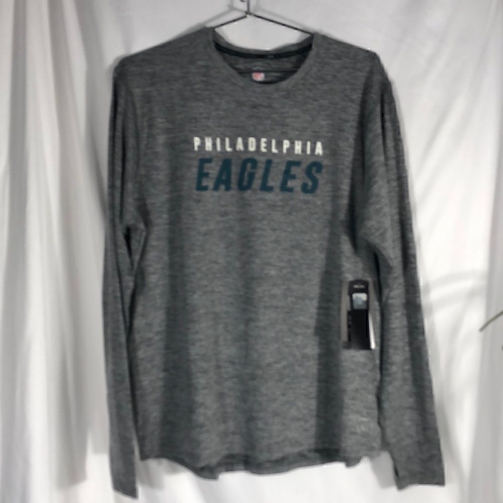 NFL MSX by Michael Strahan Heathered Gray Eagles Performance Long Sleeve Large